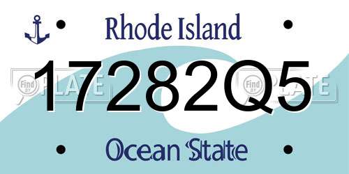 17282Q5 Rhode Island License Plate