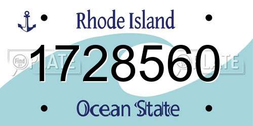 1728560 Rhode Island License Plate