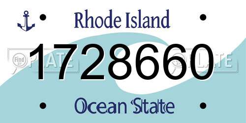 1728660 Rhode Island License Plate