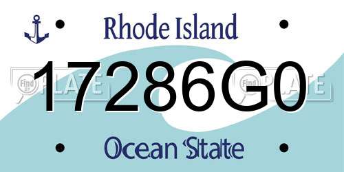 17286G0 Rhode Island License Plate