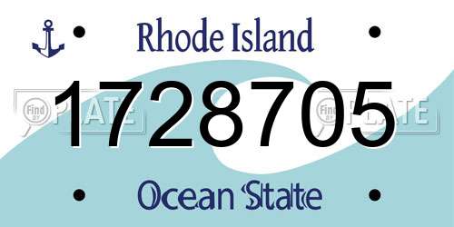 1728705 Rhode Island License Plate