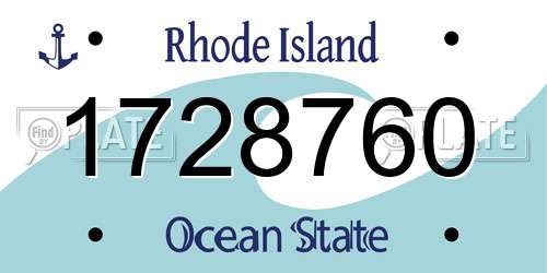 1728760 Rhode Island License Plate