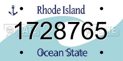 1728765 Rhode Island License Plate