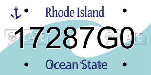 17287G0 Rhode Island License Plate