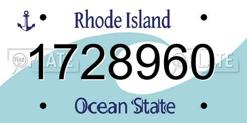 1728960 Rhode Island License Plate