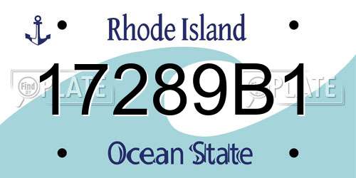 17289B1 Rhode Island License Plate