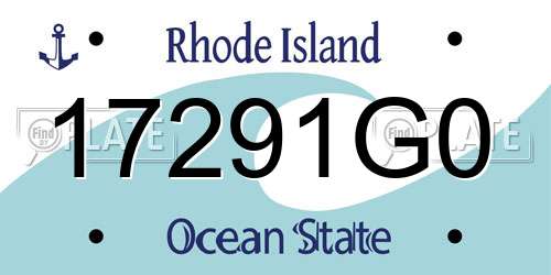 17291G0 Rhode Island License Plate