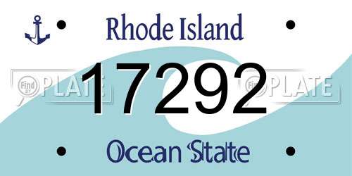 17292 Rhode Island License Plate