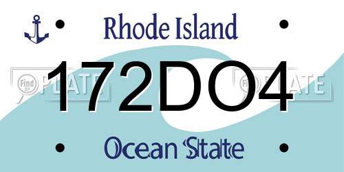 172DO4 Rhode Island License Plate