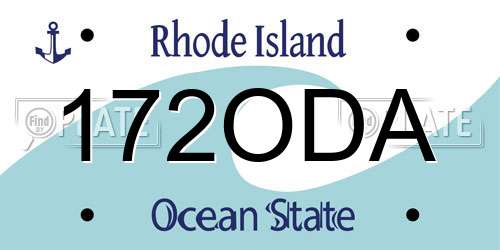 172ODA Rhode Island License Plate