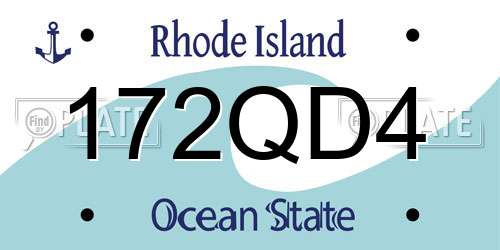 172QD4 Rhode Island License Plate