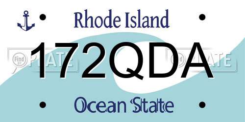 172QDA Rhode Island License Plate