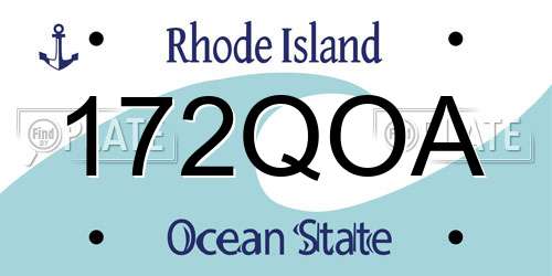 172QOA Rhode Island License Plate
