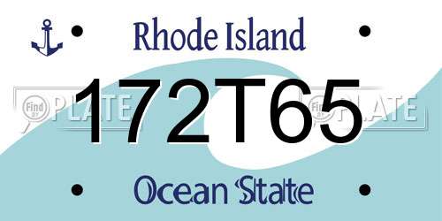172T65 Rhode Island License Plate