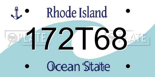 172T68 Rhode Island License Plate