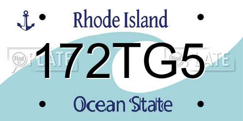 172TG5 Rhode Island License Plate