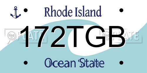 172TGB Rhode Island License Plate