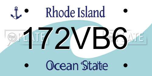 172VB6 Rhode Island License Plate