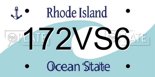 172VS6 Rhode Island License Plate