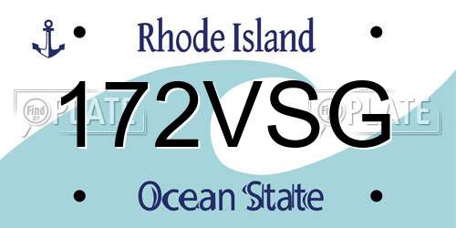 172VSG Rhode Island License Plate
