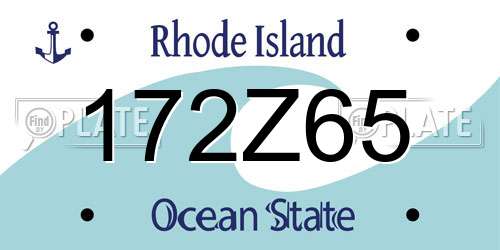 172Z65 Rhode Island License Plate