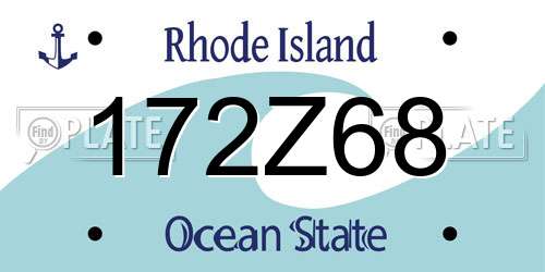 172Z68 Rhode Island License Plate