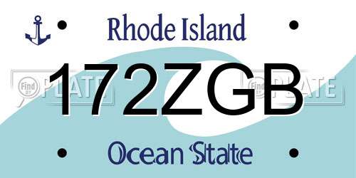 172ZGB Rhode Island License Plate