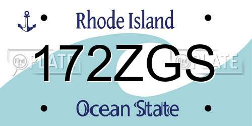 172ZGS Rhode Island License Plate