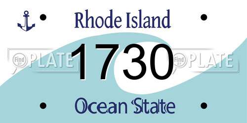 1730 Rhode Island License Plate