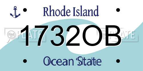1732OB Rhode Island License Plate