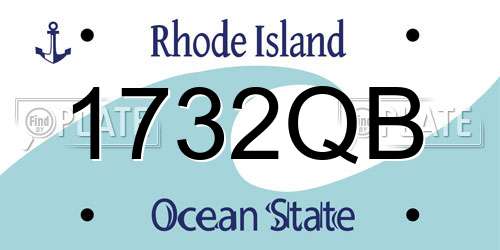 1732QB Rhode Island License Plate