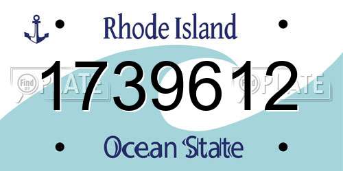 1739612 Rhode Island License Plate
