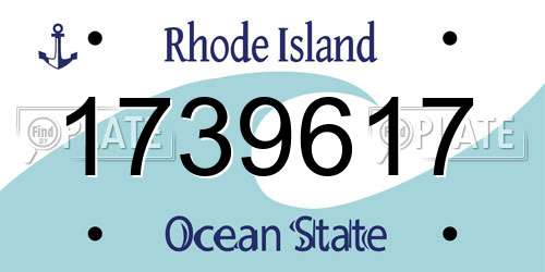 1739617 Rhode Island License Plate