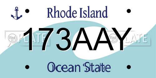 173AAY Rhode Island License Plate