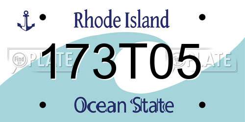 173T05 Rhode Island License Plate
