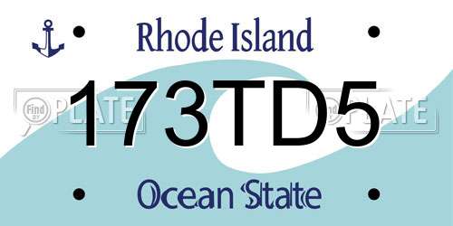 173TD5 Rhode Island License Plate