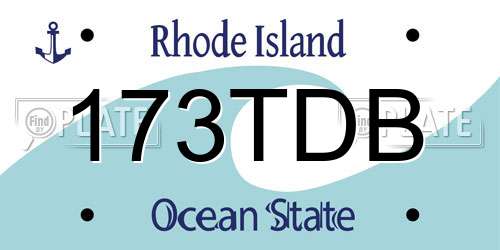 173TDB Rhode Island License Plate