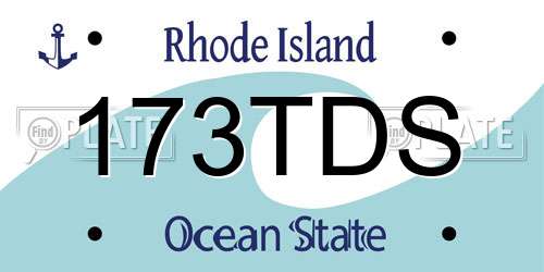 173TDS Rhode Island License Plate