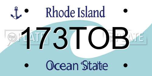 173TOB Rhode Island License Plate