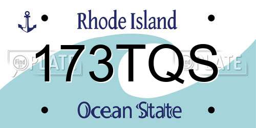 173TQS Rhode Island License Plate