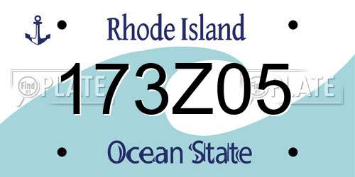 173Z05 Rhode Island License Plate
