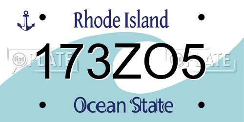 173ZO5 Rhode Island License Plate