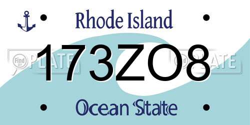 173ZO8 Rhode Island License Plate