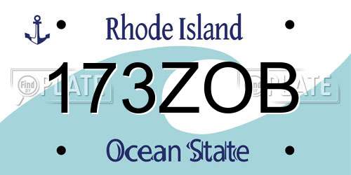 173ZOB Rhode Island License Plate