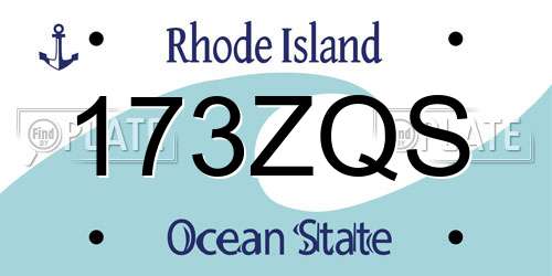 173ZQS Rhode Island License Plate