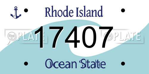 17407 Rhode Island License Plate