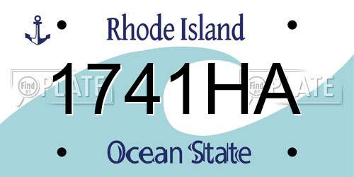 1741HA Rhode Island License Plate