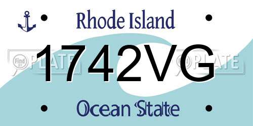 1742VG Rhode Island License Plate