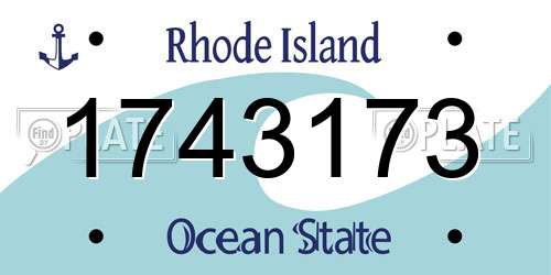 1743173 Rhode Island License Plate