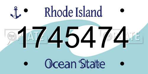 1745474 Rhode Island License Plate